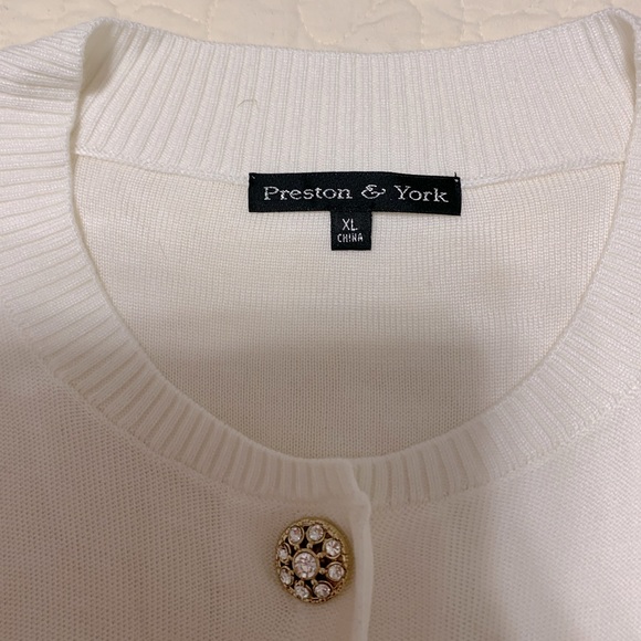Preston & York White Bling Button Cardigan - Picture 3 of 3